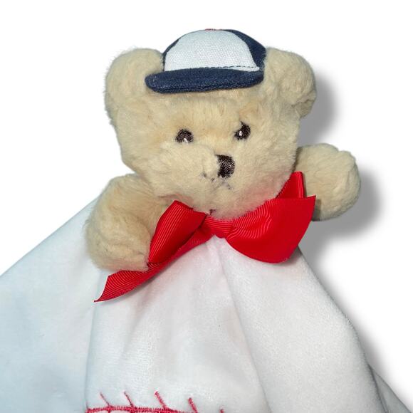Bearington 18" Baby Lovey Lil Slugger Baseball Bear Snuggler Security Blanket - Picture 4 of 12